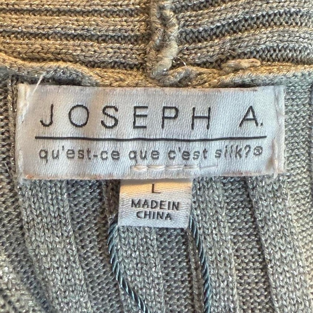 Sparkly 2000s Diva Off-the-shoulder Grey Knit Sleeveless Sweater Joseph A - Picture 4 of 5